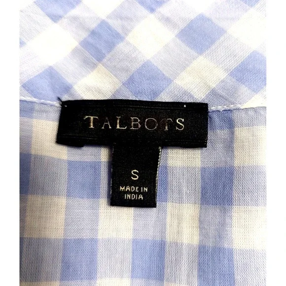 Talbots Blouse Womens Small Embroidery Popover 3/4 Sleeve Lightweight "Tiny Flaw - Picture 5 of 8